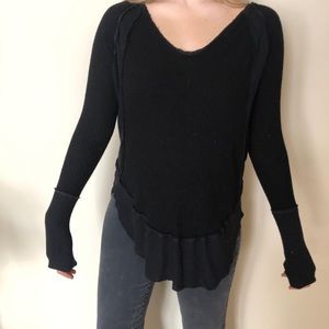 Free People waffle shirt